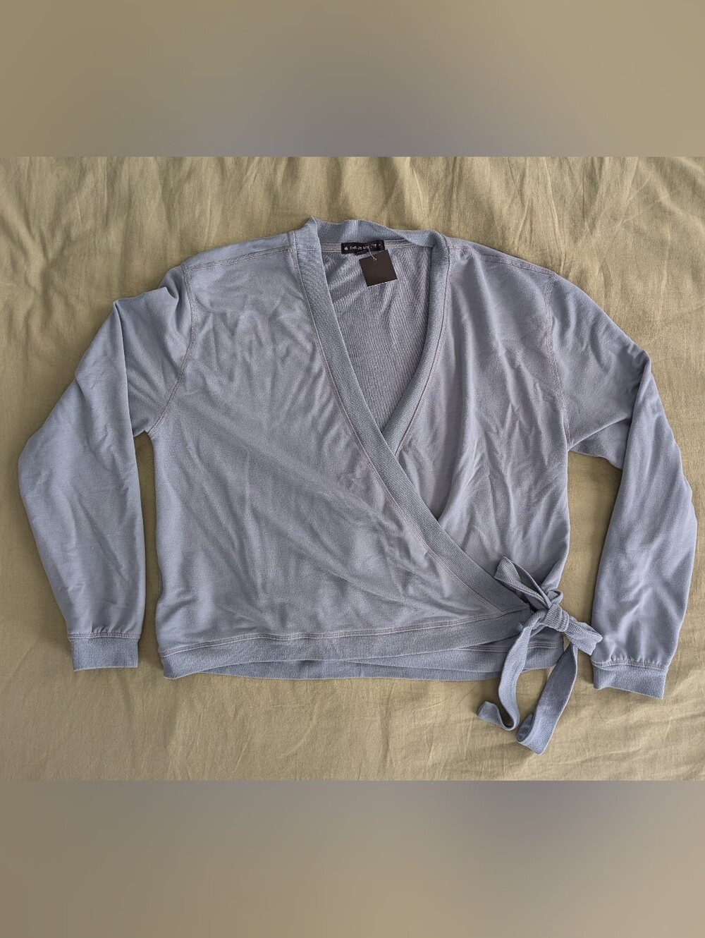 Light Blue-green V-Neck Wrap Top